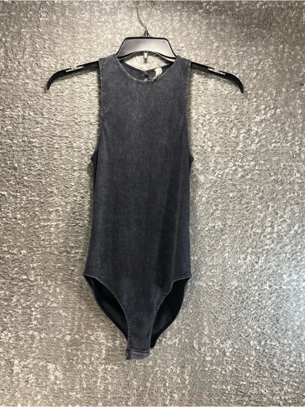 Intimately by Free People Ribbed Bodysuit Black Charcoal Small Fitted City